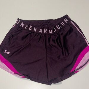 Women’s under Armour loose fit athletic shorts size small violet and pink